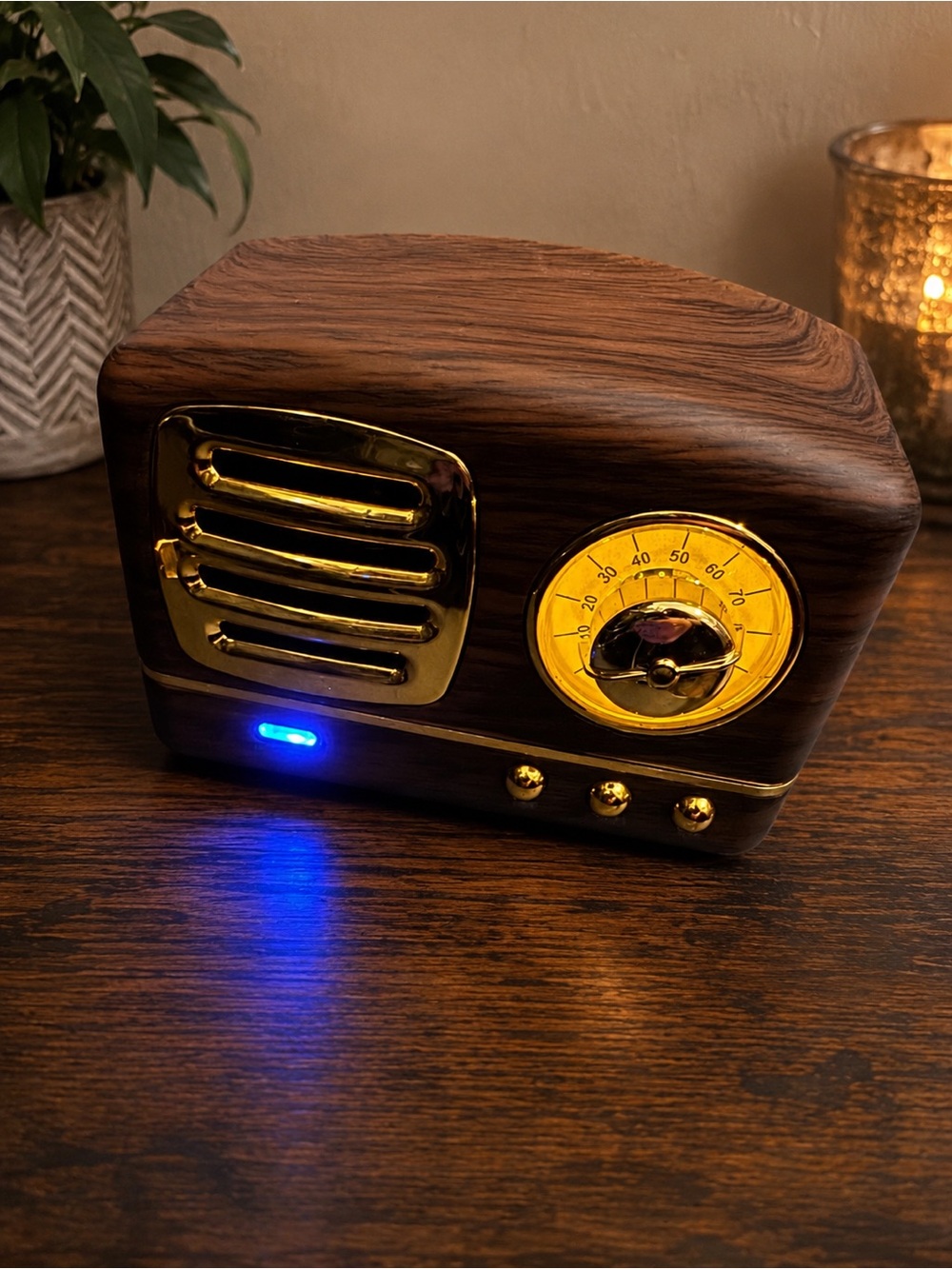 Vintage Style Bluetooth Speaker Retro Radio USB AUX TF Card HM11 - Picture 3 of 8